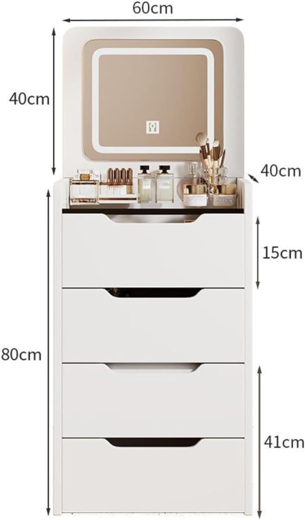 Amazon｜Wafityドレッサー コンパクト テーブル ライト付き 幅